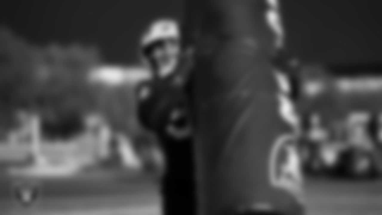 Las Vegas Raiders defensive tackle Thomas Booker IV (99) during practice at Intermountain Health Performance Center.