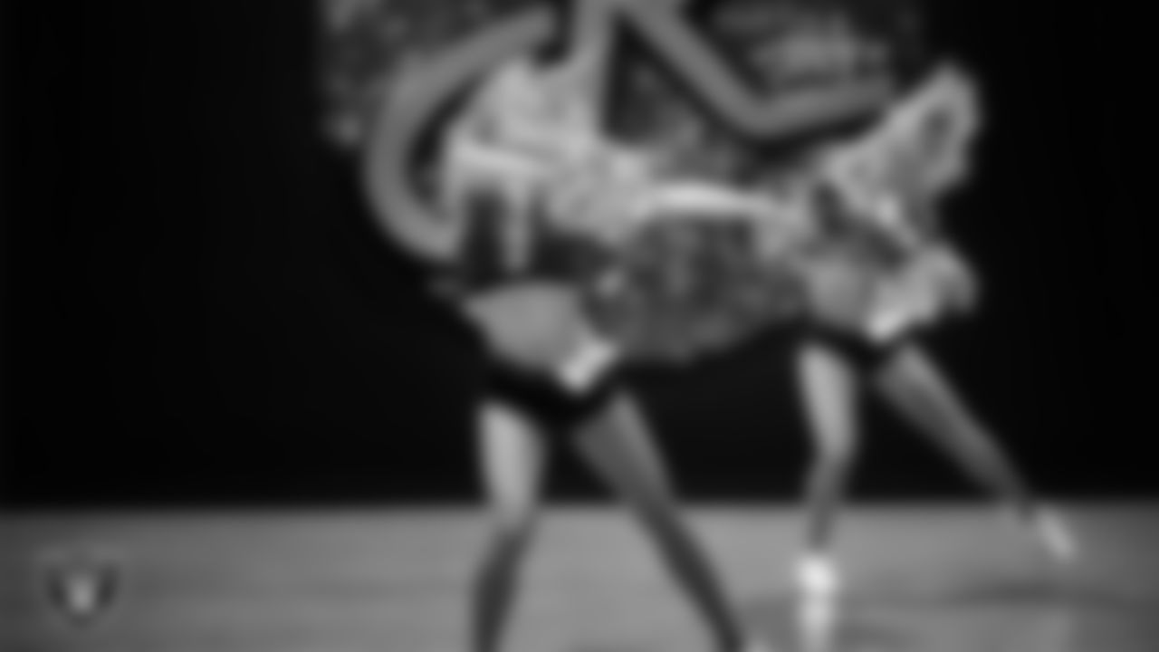 A dancer during the semifinal round of the 2025 Raiderettes Auditions at The Studio.