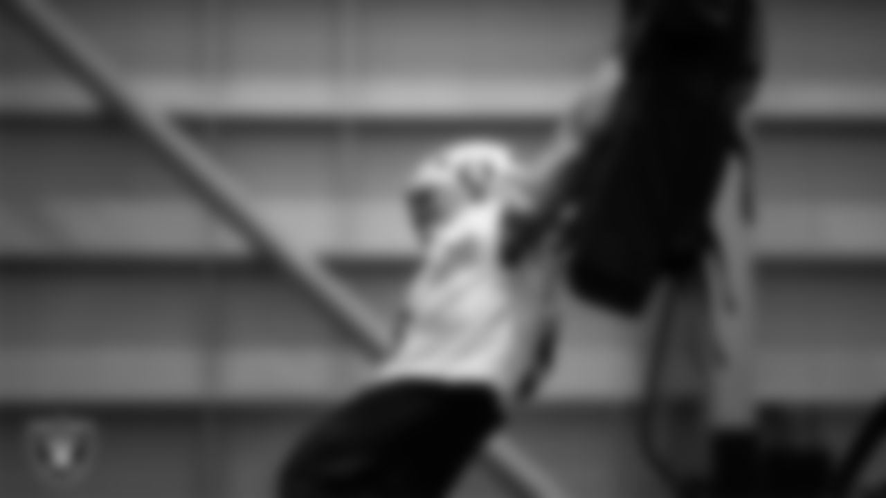 Las Vegas Raiders defensive tackle Thomas Booker IV (99) during practice at Intermountain Health Performance Center.