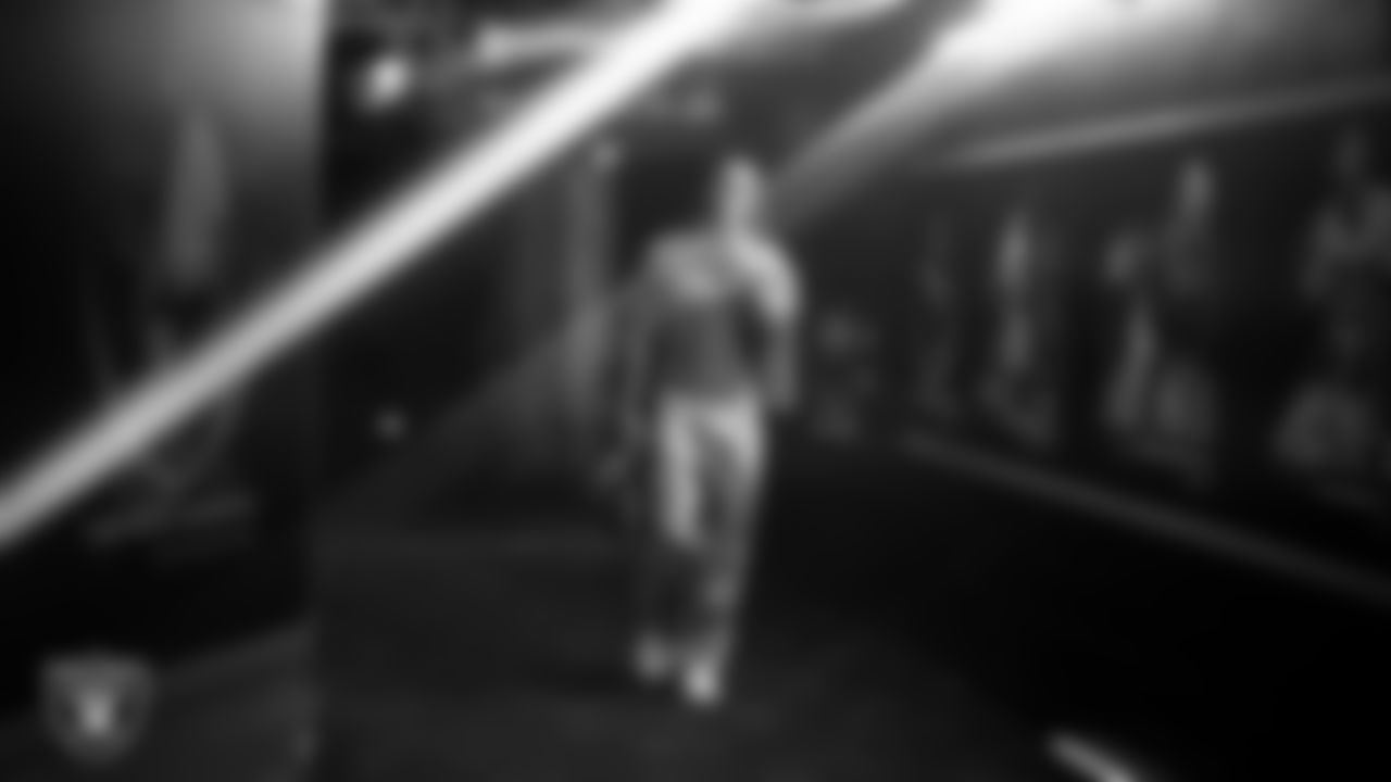 Las Vegas Raiders wide receiver Dont'e Thornton Jr. (10) arrives to the regular season home game against the Kansas City Chiefs at Allegiant Stadium.