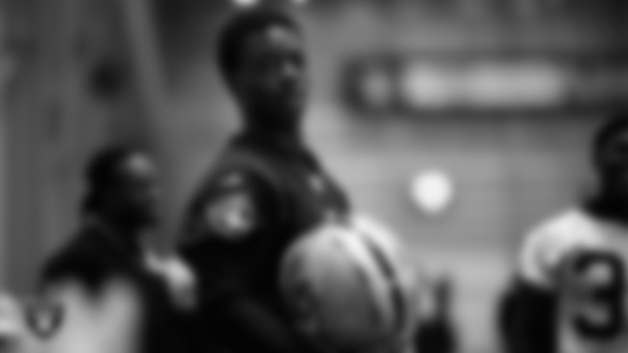 Las Vegas Raiders wide receiver Shedrick Jackson (4) during practice at Intermountain Health Performance Center.