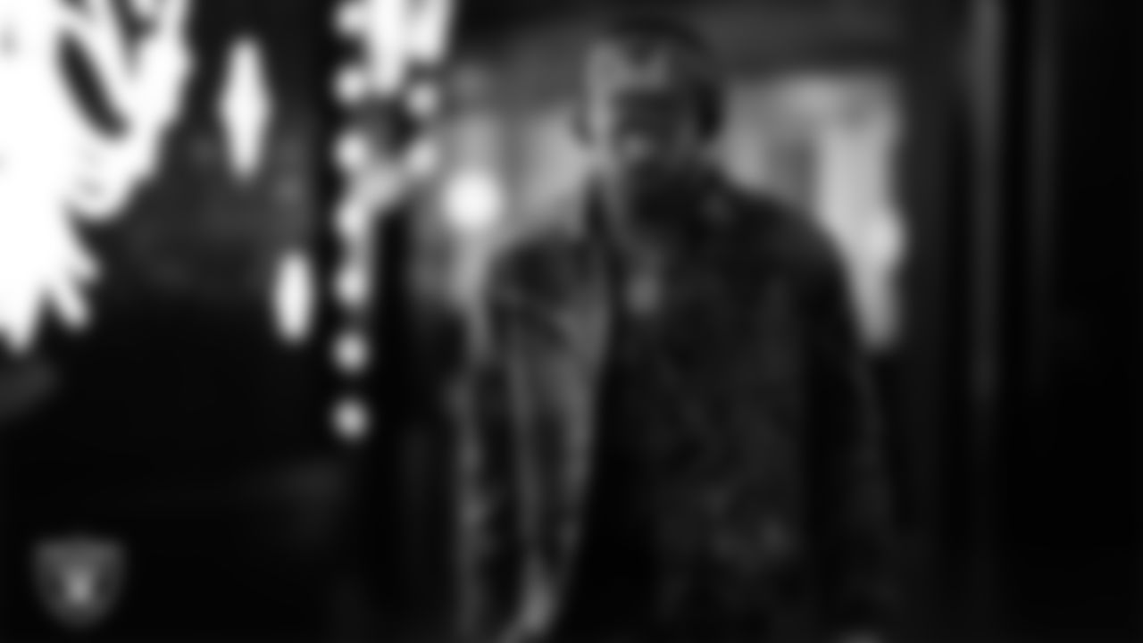 Las Vegas Raiders defensive end Maxx Crosby (98) arrives to the regular season home game against the Cleveland Browns at Allegiant Stadium.