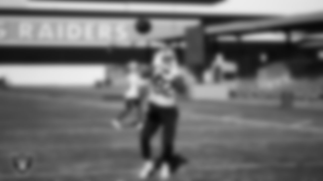 Las Vegas Raiders wide receiver Brenden Rice (82) during practice at Intermountain Health Performance Center.