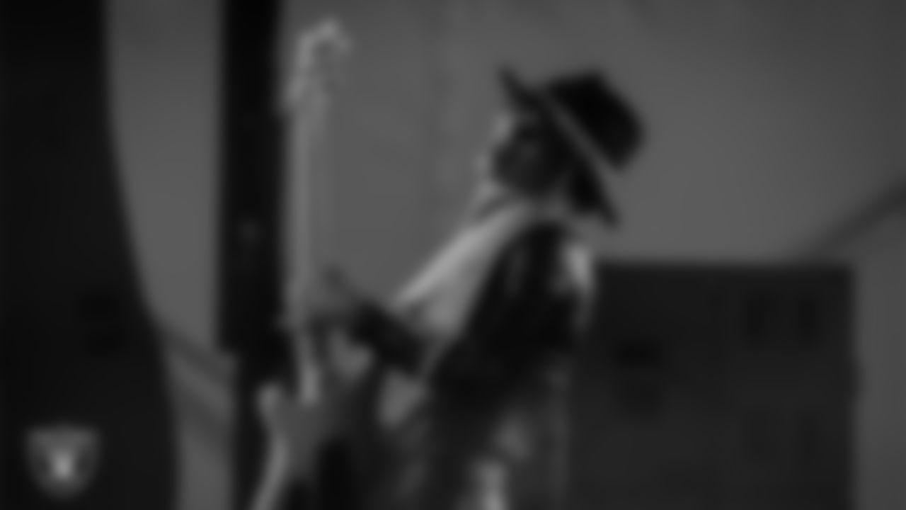 The Power of 3 performs at the Modelo Tailgate Zone before the Las Vegas Raiders' regular season home game against the Dallas Cowboys at Allegiant Stadium.