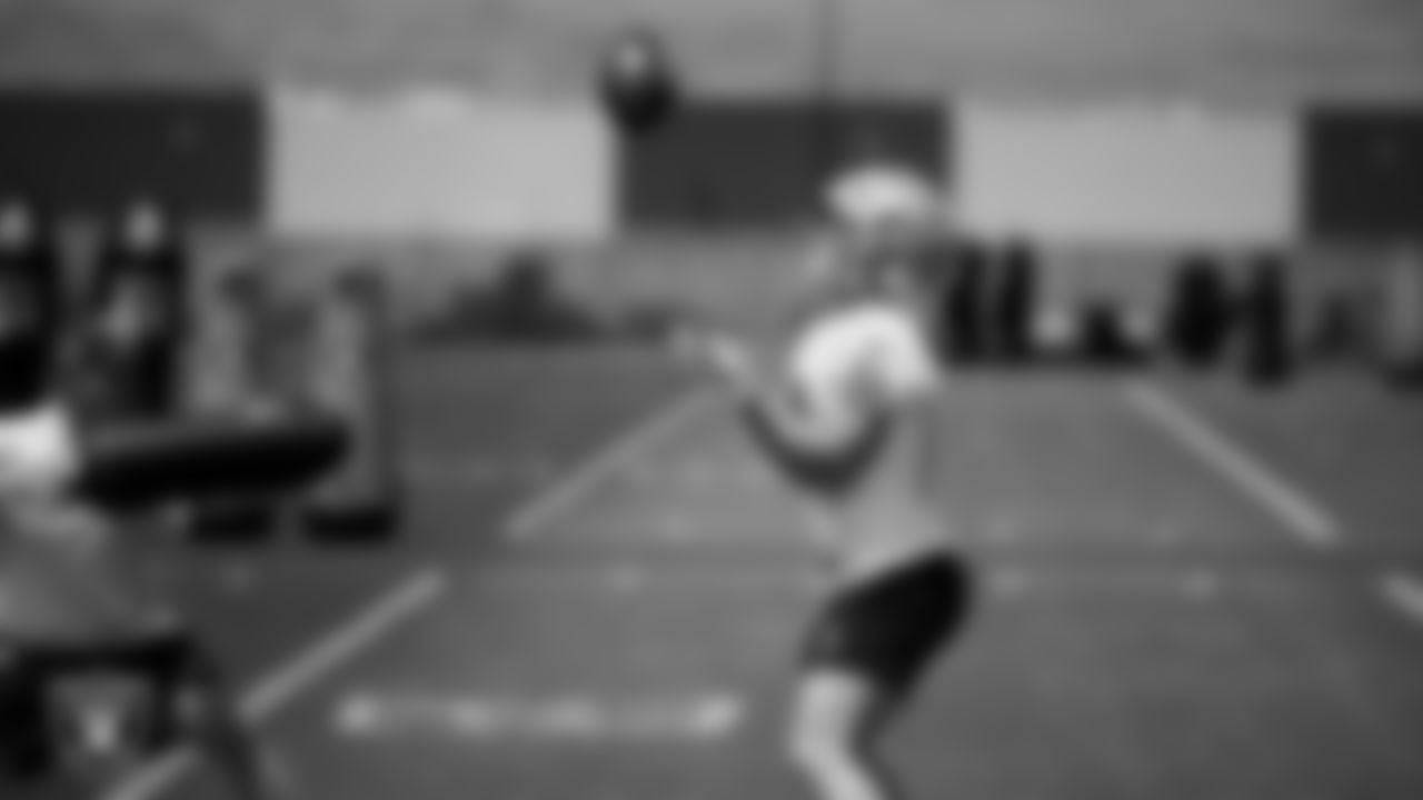 Las Vegas Raiders wide receiver Tommy Mellott (19) at an Organized Team Activity (OTA) at Intermountain Health Performance Center.