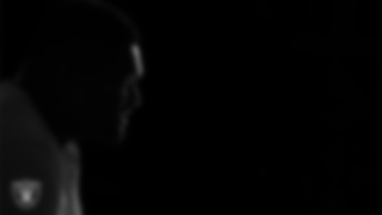 Las Vegas Raiders guard Atonio Mafi (56) in the weight room during practice at Intermountain Health Performance Center.