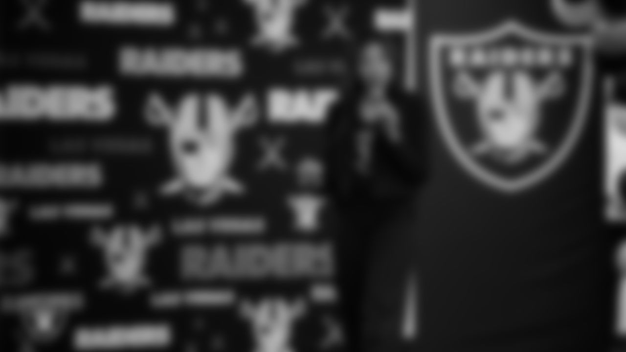 Las Vegas Raiders President Sandra Douglass Morgan during a pep rally at Matt Kelly Elementary School.
