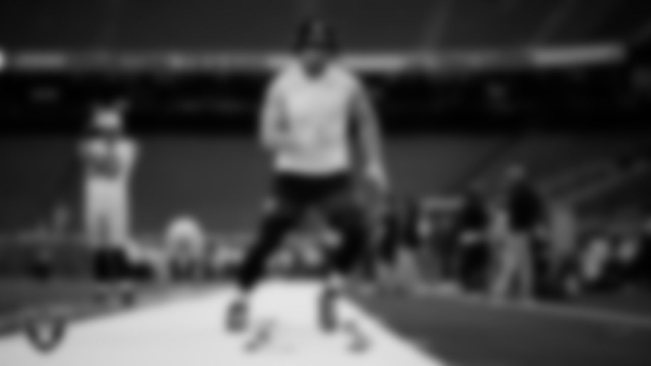 Las Vegas Raiders running back Dylan Laube (23) warming up before the regular season away game against the Houston Texans at NRG Stadium.