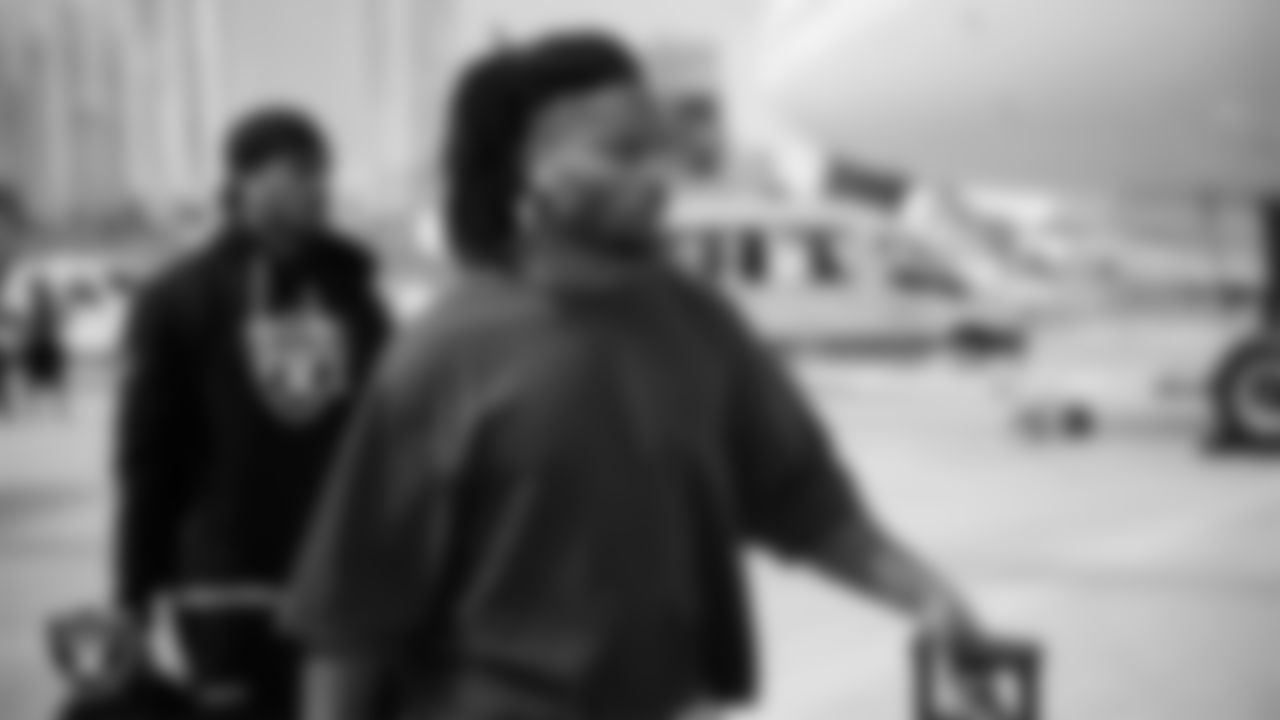 Las Vegas Raiders wide receiver Tre Tucker (1) departs for the regular season away game against the Washington Commanders.