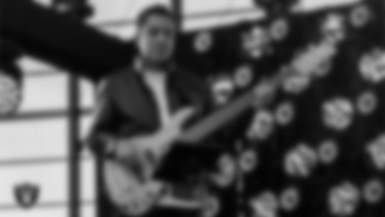 The Raiders House Band performs during the regular season home game against the Jacksonville Jaguars at Allegiant Stadium.