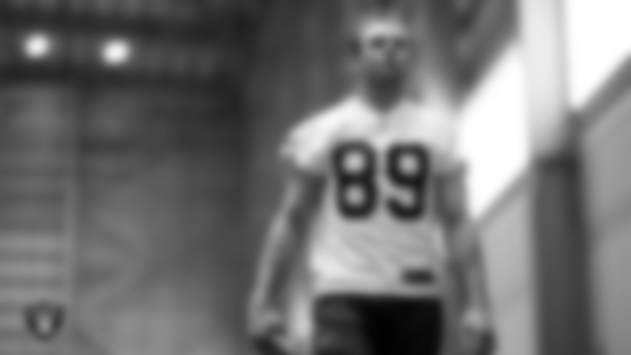 Las Vegas Raiders tight end Brock Bowers (89) at an Organized Team Activity (OTA) at Intermountain Health Performance Center.