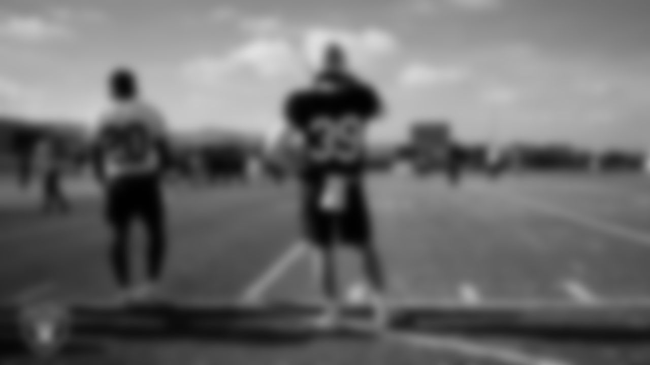 Las Vegas Raiders long snapper Luke Elkin (39) during practice at Intermountain Health Performance Center.