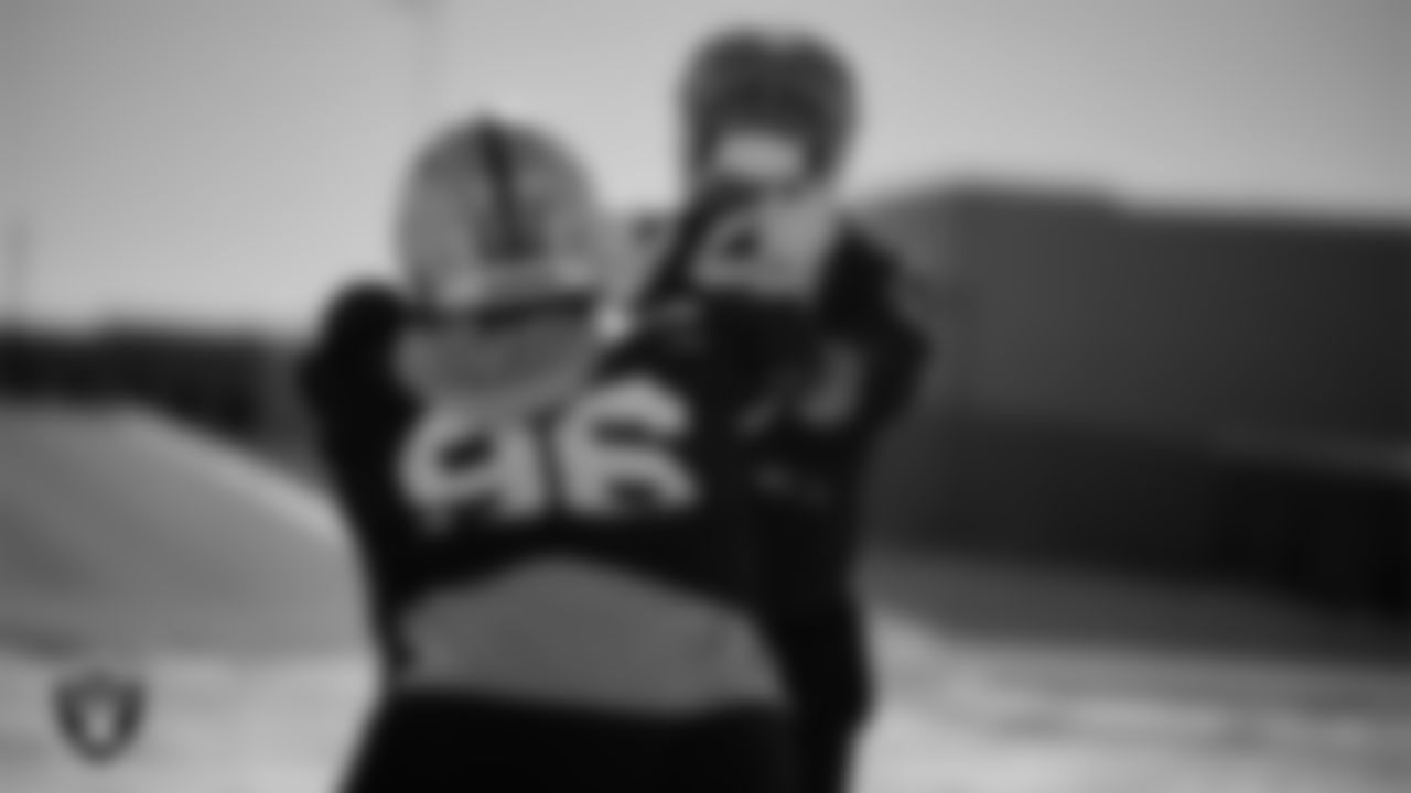 Las Vegas Raiders defensive end Andre Carter II (99) during practice at Intermountain Health Performance Center.
