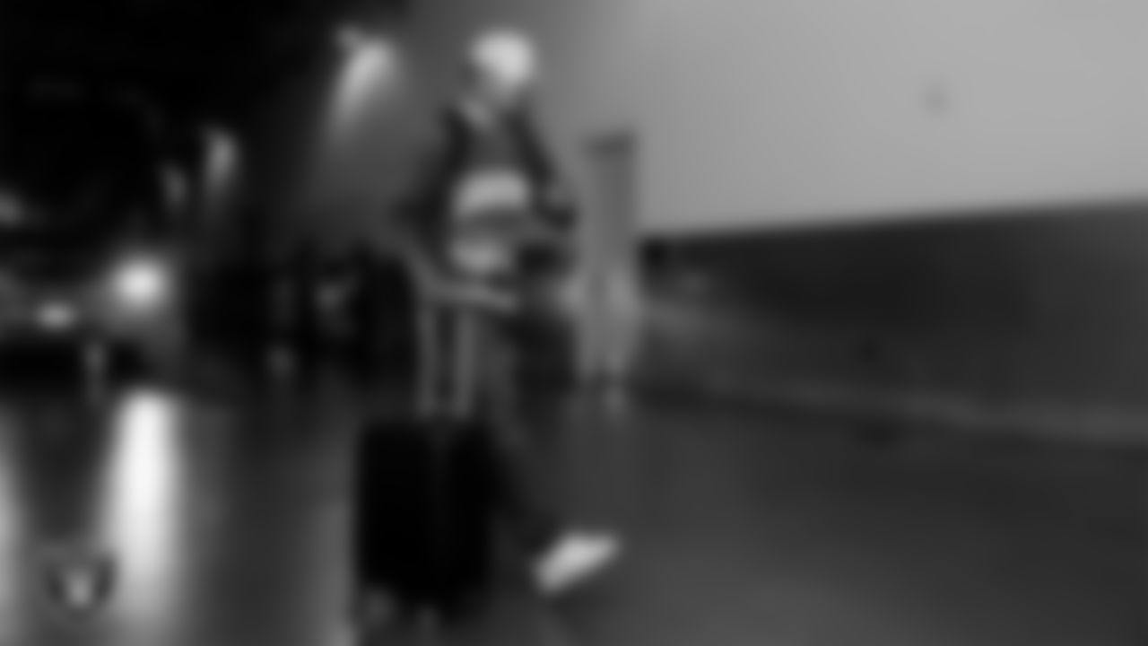 Las Vegas Raiders running back Chris Collier (35) arrives to the regular season away game against the Los Angeles Chargers at SoFi Stadium.