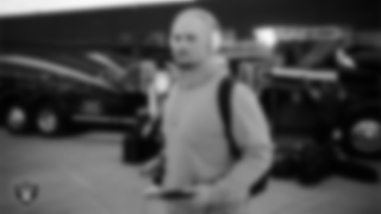 Las Vegas Raiders long snapper Jacob Bobenmoyer (50) departs for the regular season away game against the Houston Texans.