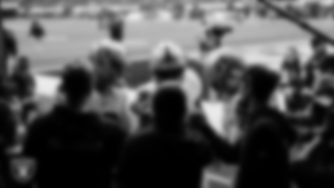 The Las Vegas Raiders quarterbacks huddle in the tunnel before the regular season away game against the Los Angeles Chargers at SoFi Stadium.