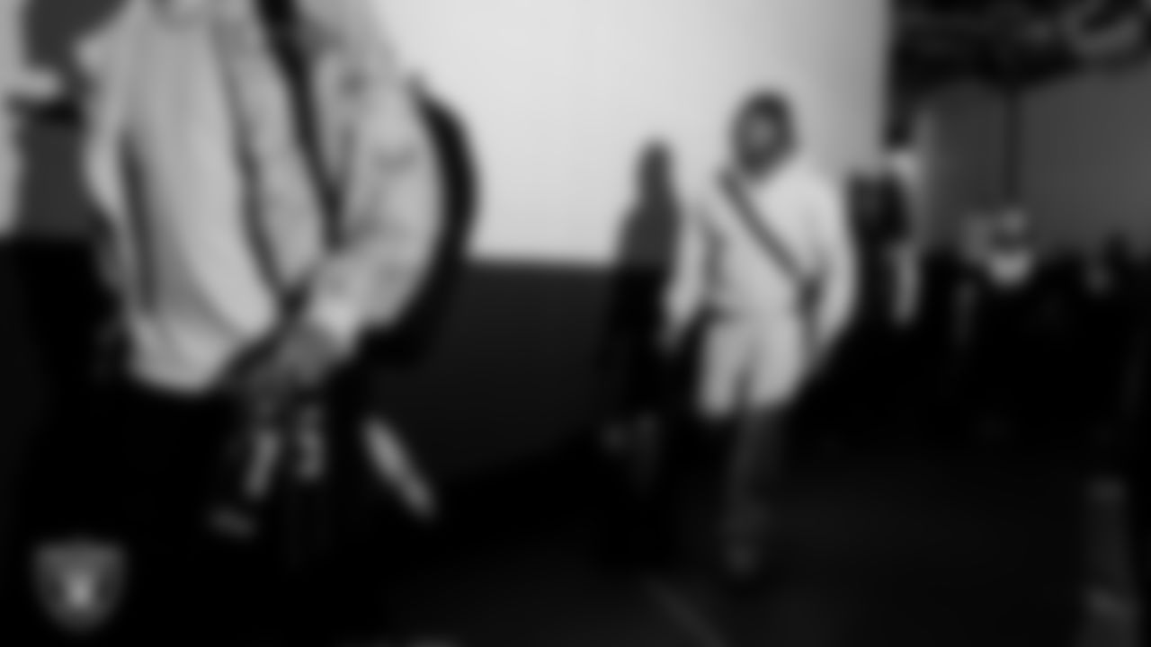 Las Vegas Raiders defensive end Malcolm Koonce (51) arrives to the regular season away game against the Philadelphia Eagles at Lincoln Financial Field.