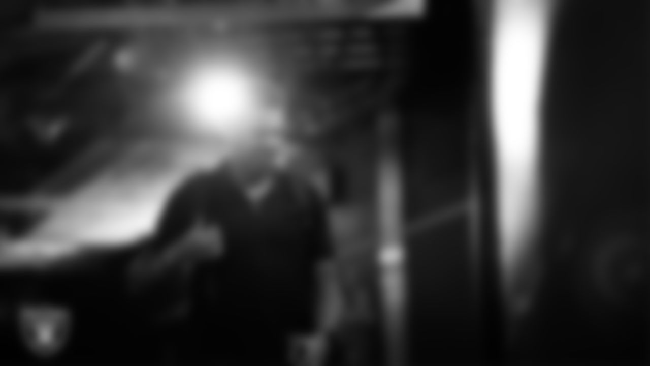 Las Vegas Raiders cornerback Darien Porter (26) arrives to the regular season home game against the Denver Broncos at Allegiant Stadium.