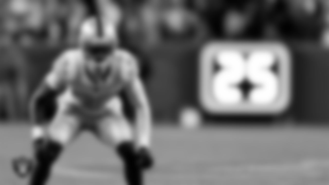 Las Vegas Raiders cornerback Kyu Blu Kelly (36) during the regular season away game against the Denver Broncos at Empower Field at Mile High.