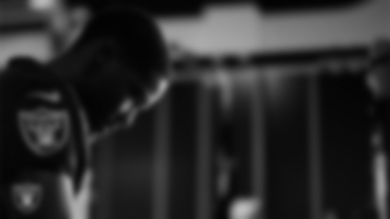 Las Vegas Raiders wide receiver Phillip Dorsett II (13) in the weight room during practice at Intermountain Health Performance Center.