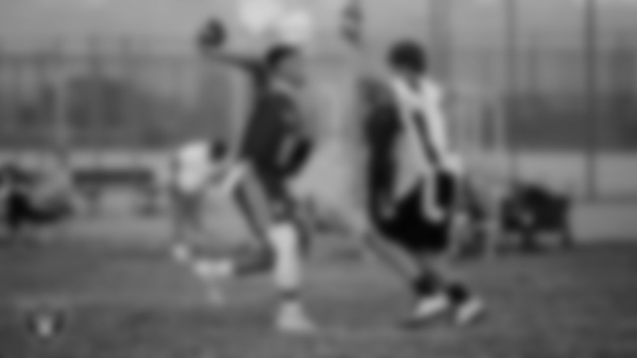 Ralph Cadwallader Middle School hosts Charles Hughes Middle School during the Las Vegas Raiders' Middle School Flag Football Showcase game at Ralph Cadwallader Middle School.