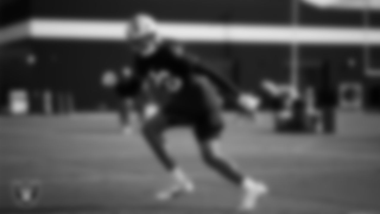 Las Vegas Raiders cornerback Darien Porter (26) during practice at Intermountain Health Performance Center.