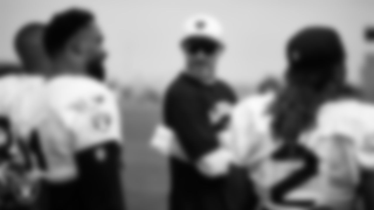 Bill Walsh Fellowship Coach Justin Fargas during practice at Intermountain Health Performance Center.