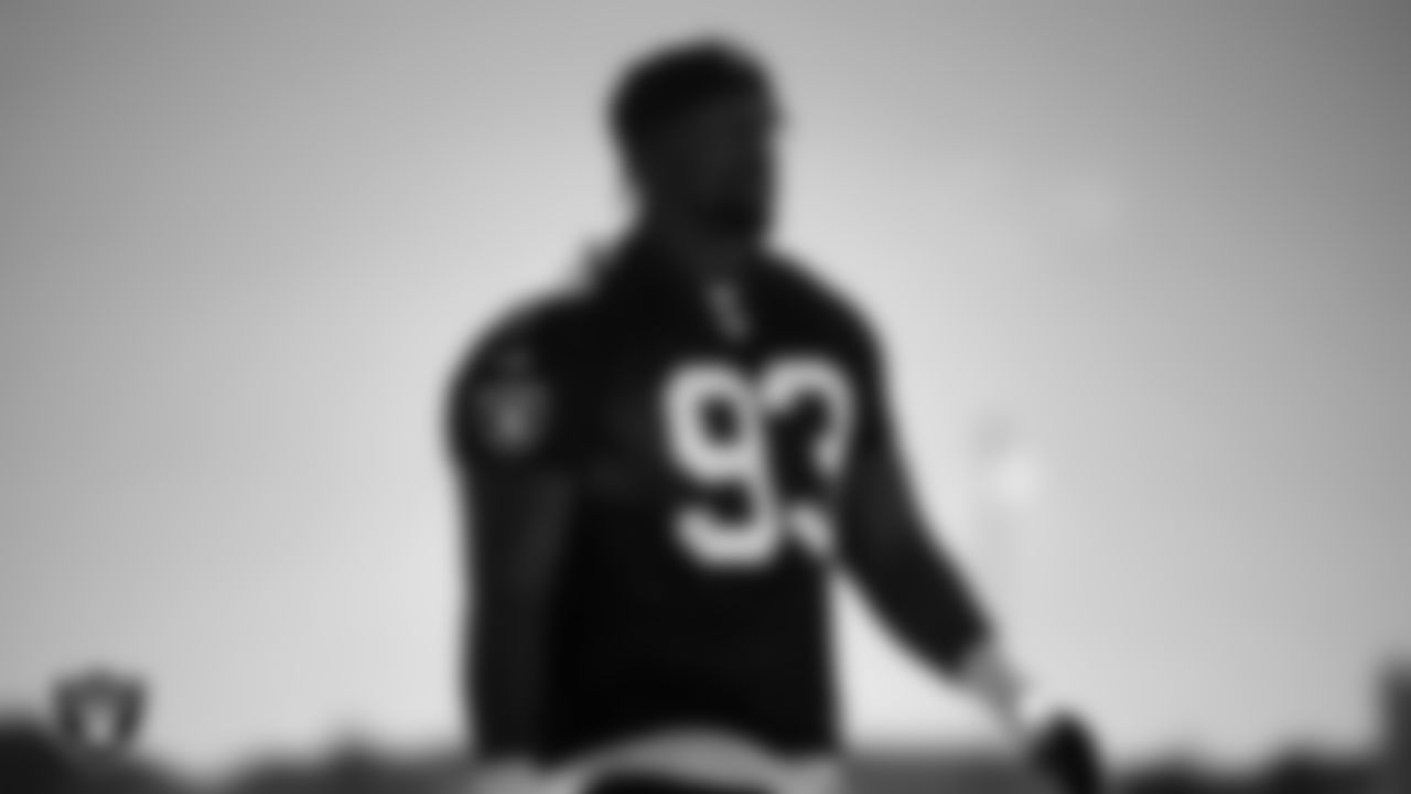 Las Vegas Raiders defensive tackle Zach Carter (93) at a workout during phase two of the offseason program at Intermountain Health Performance Center.