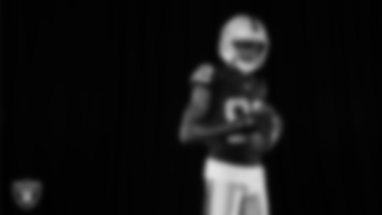 Las Vegas Raiders wide receiver Zakhari Franklin (82) poses for a photo at the 2025 Raiders Media Day.