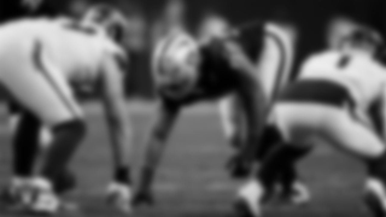 Las Vegas Raiders defensive tackle Thomas Booker IV (99) lines up before the snap during the regular season home game against the Denver Broncos at Allegiant Stadium.