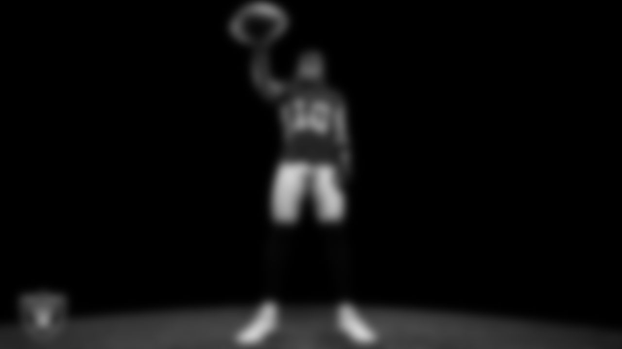 Las Vegas Raiders wide receiver Dont'e Thornton Jr. (10) poses for a photo at the 2025 Raiders Media Day.