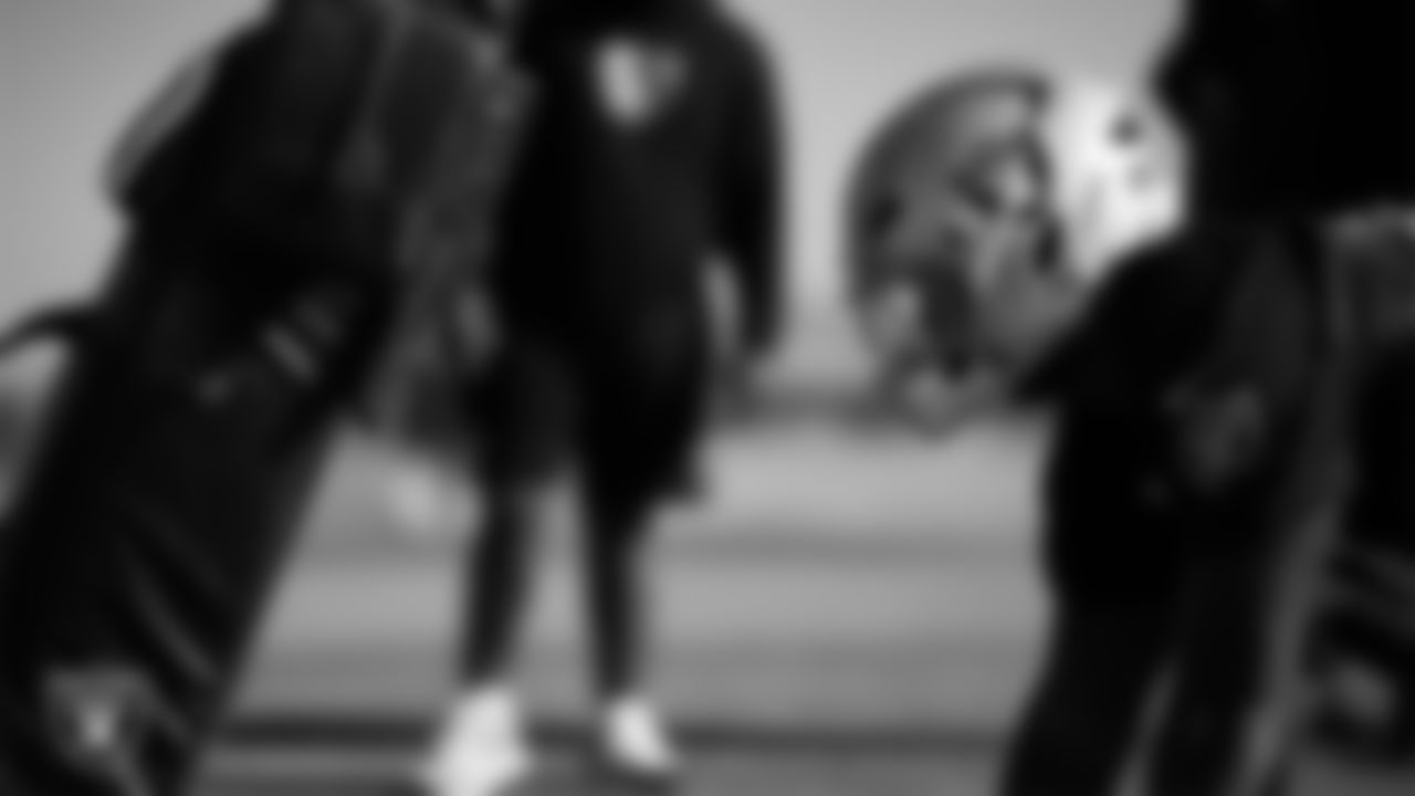 Las Vegas Raiders defensive tackle JJ Pegues (92) during practice at Intermountain Health Performance Center.