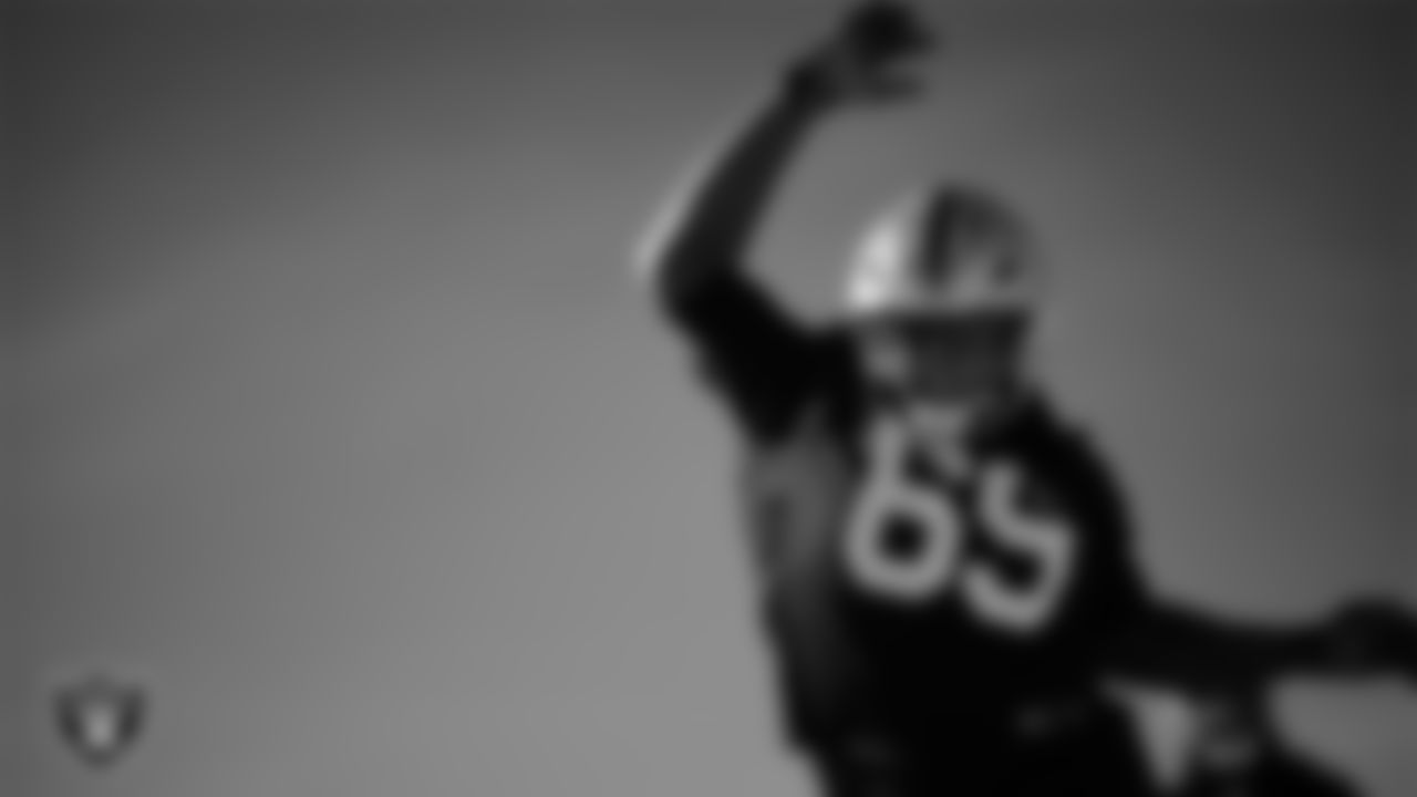 Las Vegas Raiders defensive lineman Adam Butler (69) during practice at Intermountain Health Performance Center.