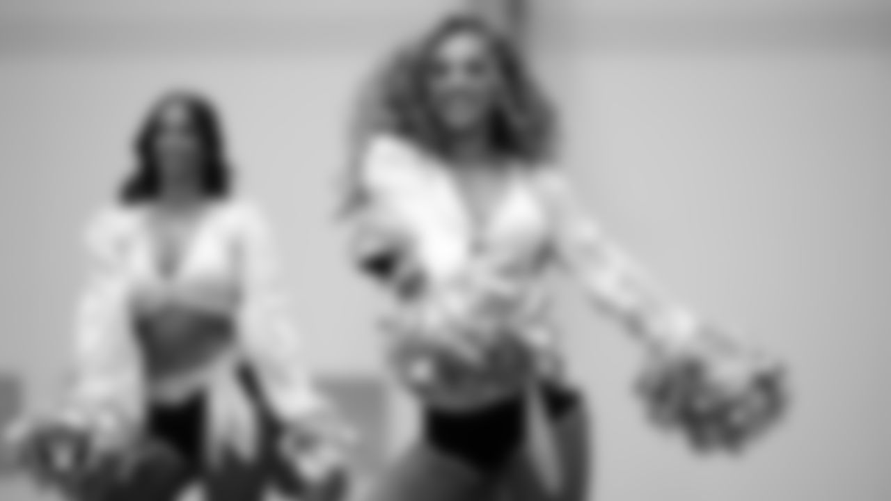 Raiderette Lexie performs during day three of summer camp at Intermountain Health Performance Center.