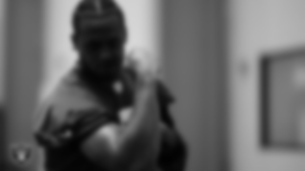 Las Vegas Raiders quarterback Geno Smith (7) at a workout during phase two of the offseason program at Intermountain Health Performance Center.
