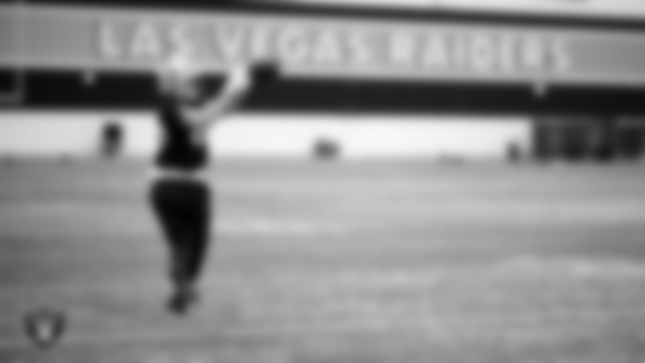 Las Vegas Raiders tight end Michael Mayer (87) during practice at Intermountain Health Performance Center.