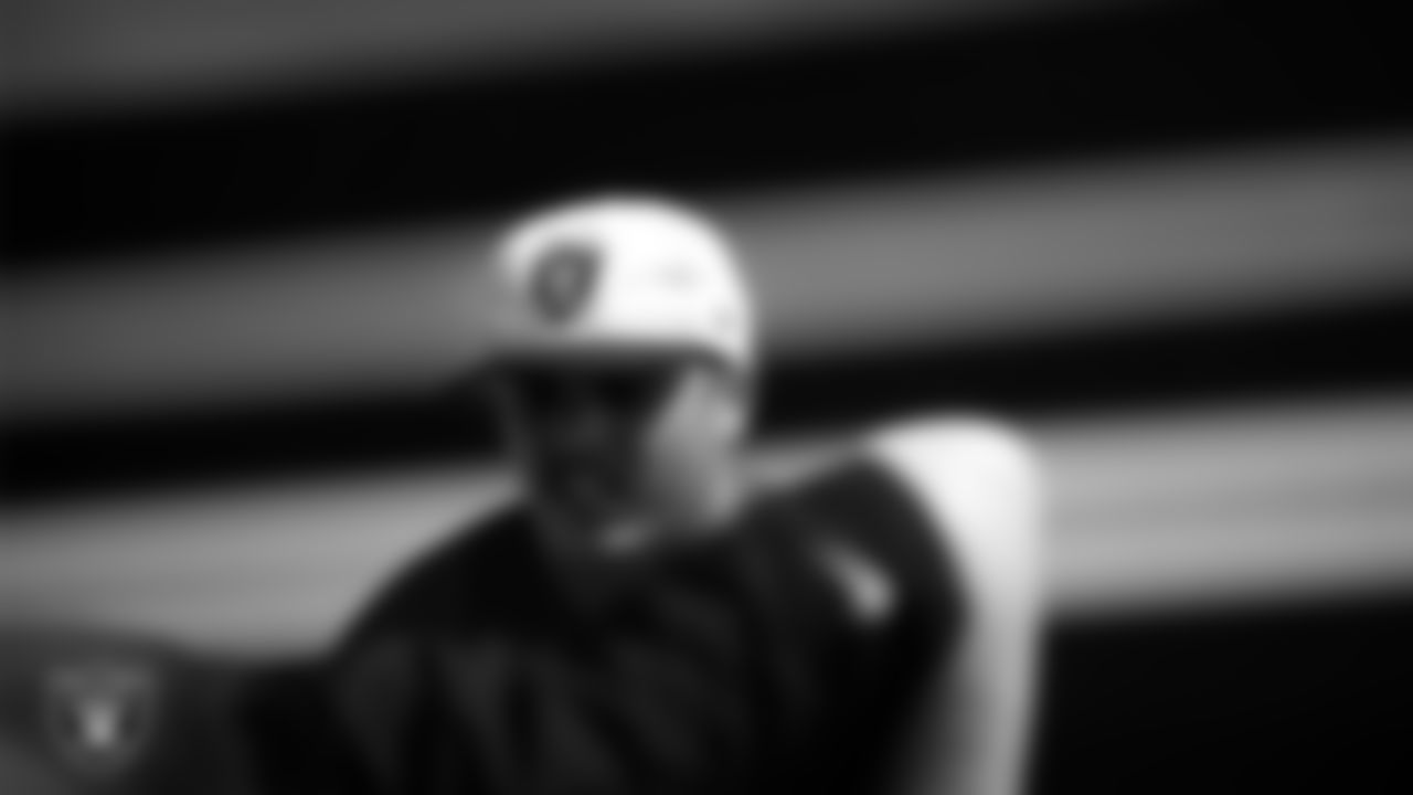 Las Vegas Raiders quarterback Aidan O'Connell (12) at a workout during phase two of the offseason program at Intermountain Health Performance Center.