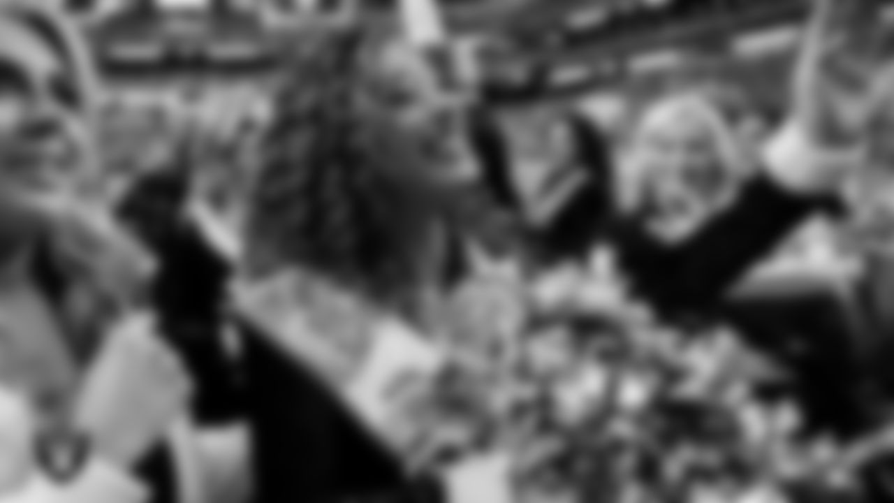 Raiderette Lexie is named Raiderette of the Year during the regular season home game against the New York Giants at Allegiant Stadium.