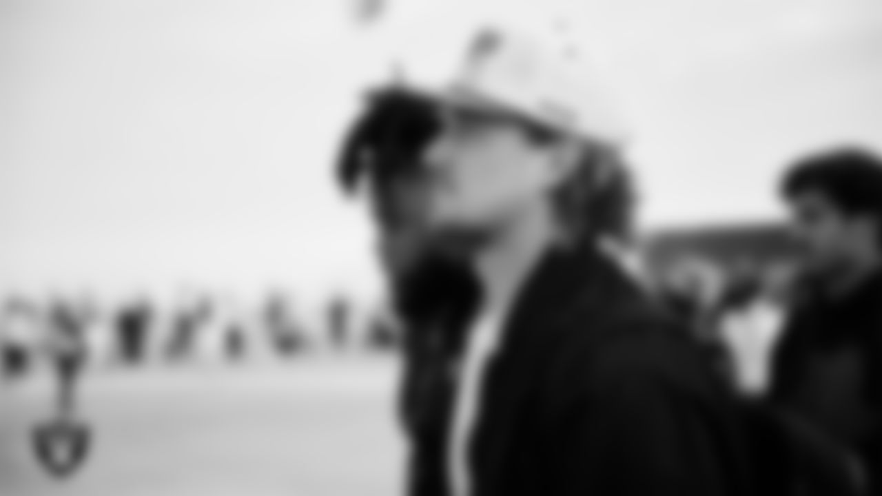 Las Vegas Raiders quarterback Kenny Pickett (15) departs for the regular season away game against the Houston Texans.