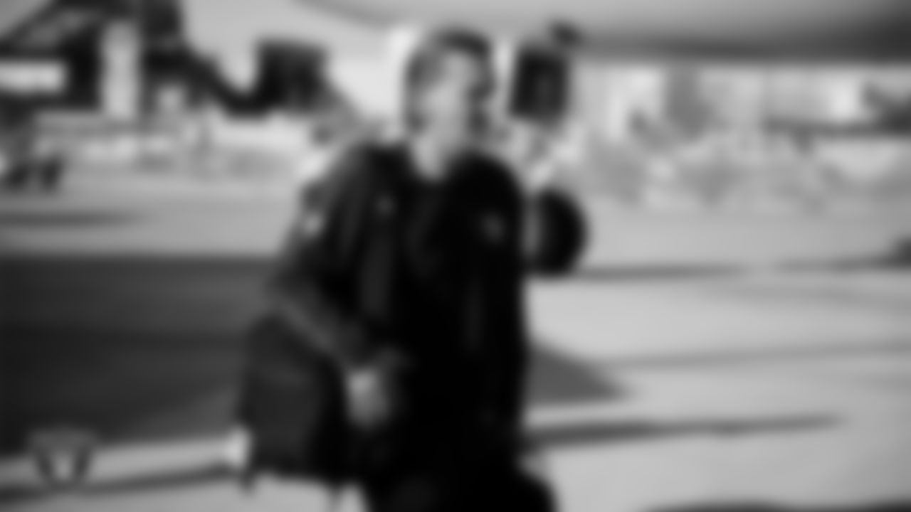 Las Vegas Raiders quarterbacks coach Greg Olson departs for the regular season away game against the Philadelphia Eagles.