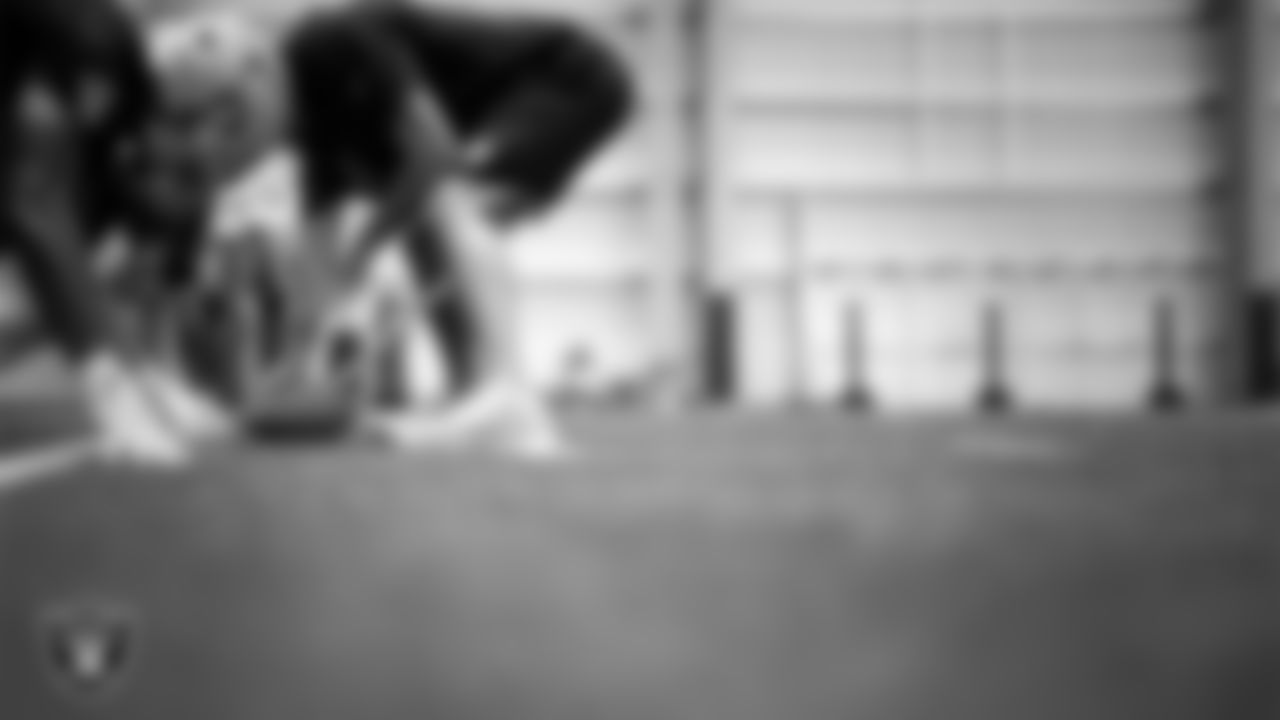 Las Vegas Raiders defensive end Maxx Crosby (98) during practice at Intermountain Health Performance Center.