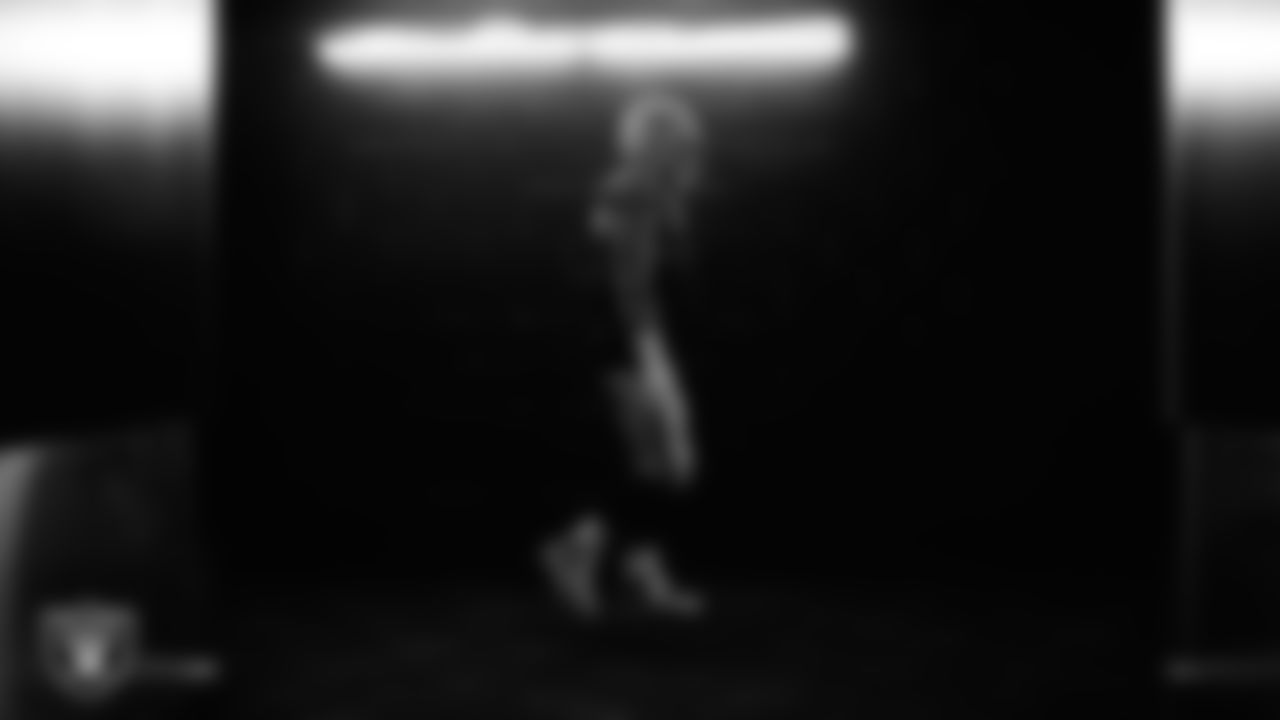 Las Vegas Raiders defensive end Maxx Crosby (98) walks down the tunnel before the regular season home game against the Cleveland Browns at Allegiant Stadium.