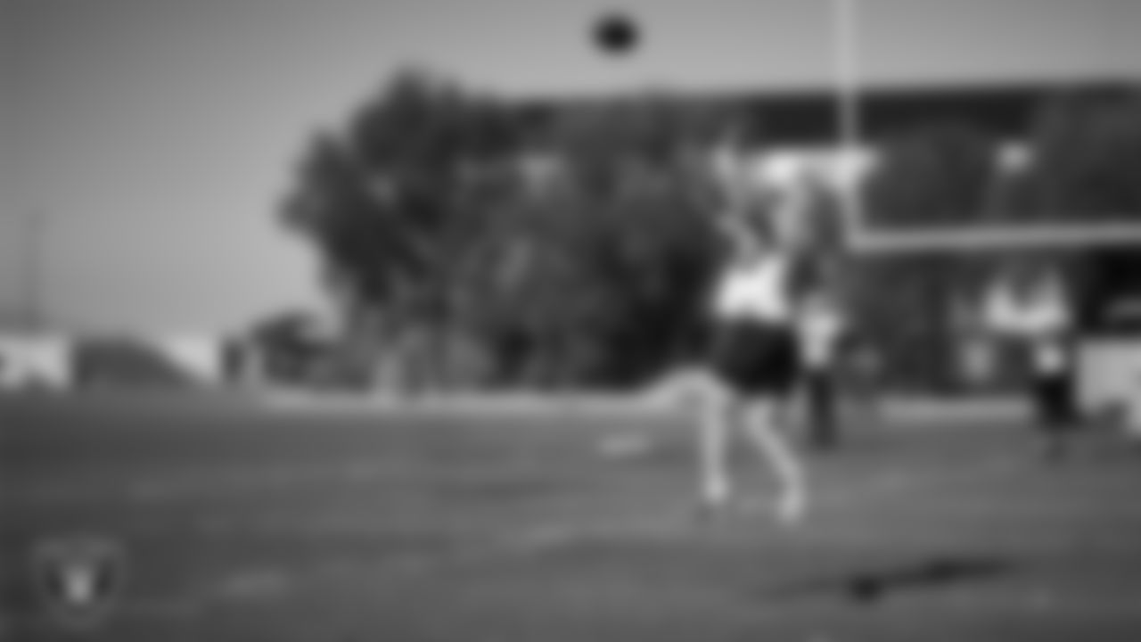 Las Vegas Raiders linebacker Cody Lindenberg (55) during practice at Intermountain Health Performance Center.