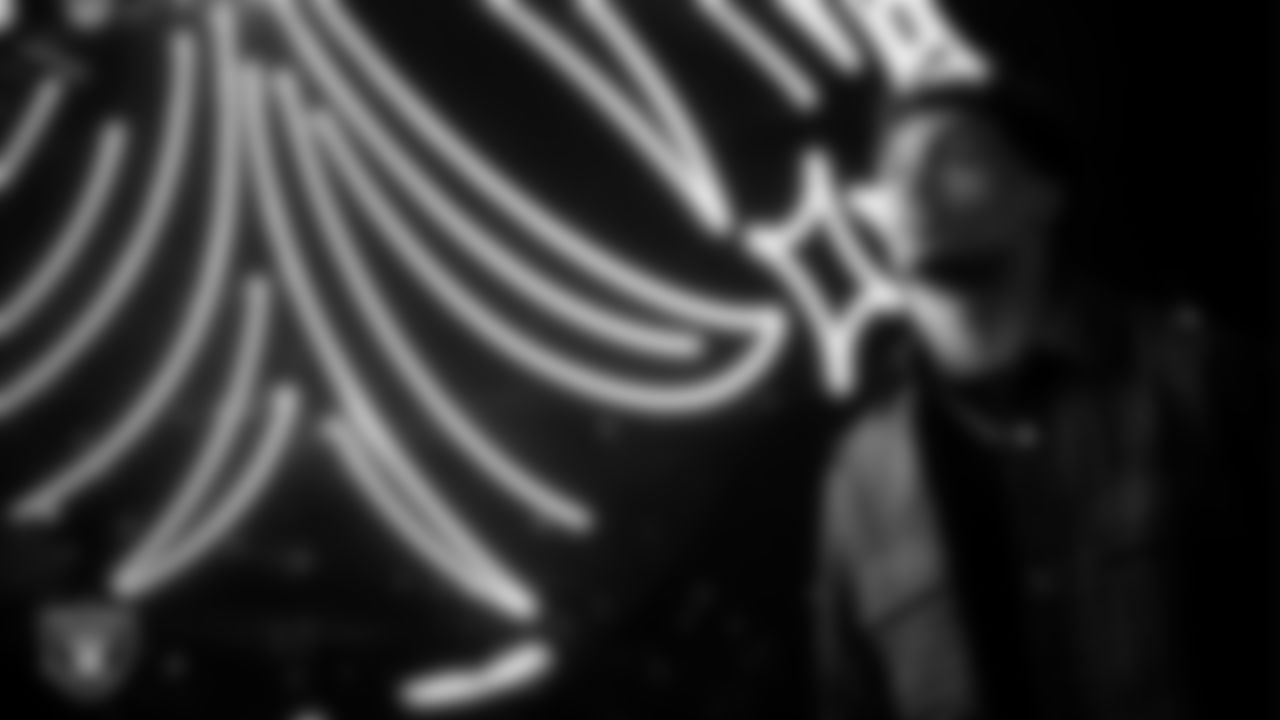 Las Vegas Raiders safety Isaiah Pola-Mao (20) arrives to the regular season home game against the New York Giants at Allegiant Stadium.