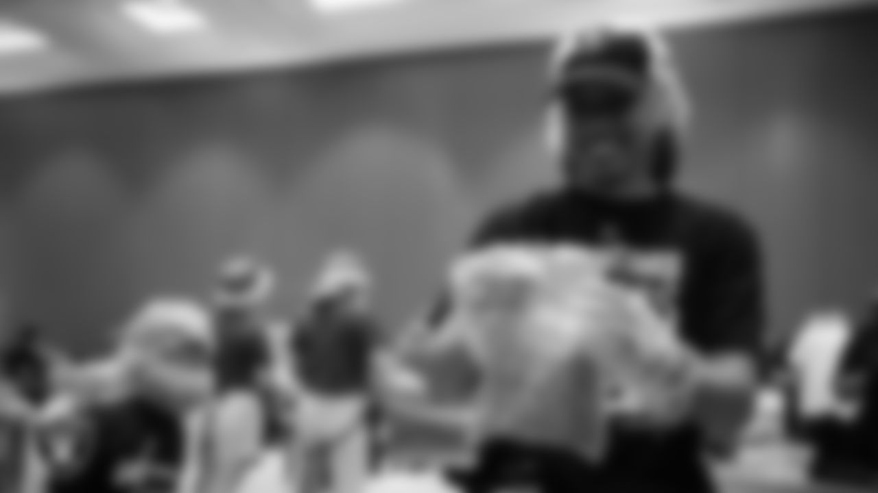 Volunteers pack meals during a Feed the Funnel Party at Wynn Las Vegas.
