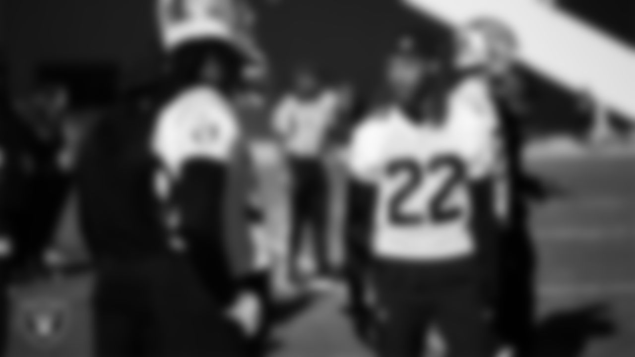 Las Vegas Raiders cornerback Eric Stokes (22) during practice at Intermountain Health Performance Center.