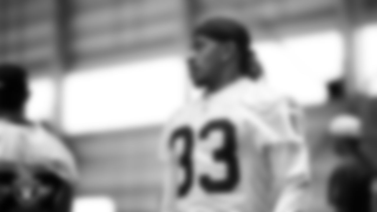 Las Vegas Raiders running back Chris Collier (33) at a workout during phase two of the offseason program at Intermountain Health Performance Center.