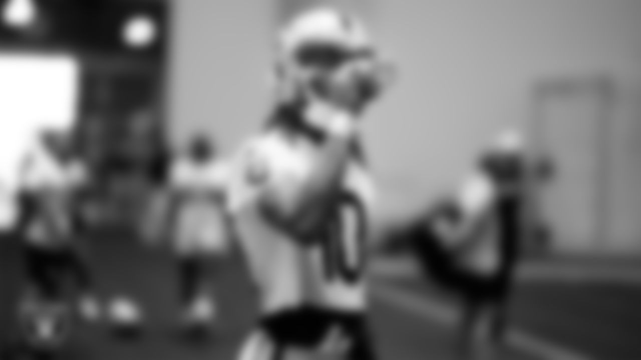 Las Vegas Raiders wide receiver Dont'e Thornton Jr. (10) at an Organized Team Activity (OTA) at Intermountain Health Performance Center.