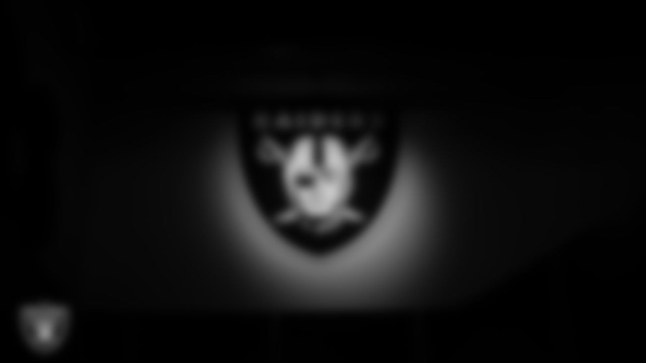 Las Vegas Raiders signage in the weight room during practice at Intermountain Health Performance Center.