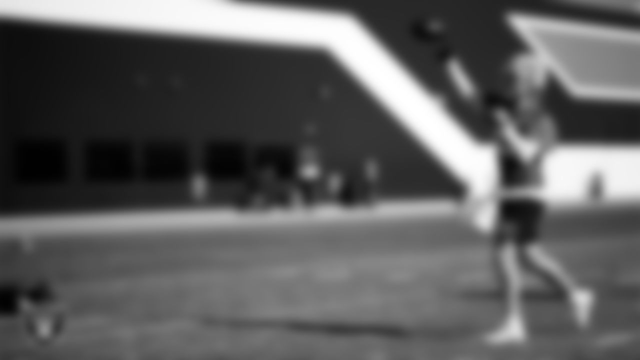 Las Vegas Raiders quarterback Kenny Pickett (15) during practice at Intermountain Health Performance Center.